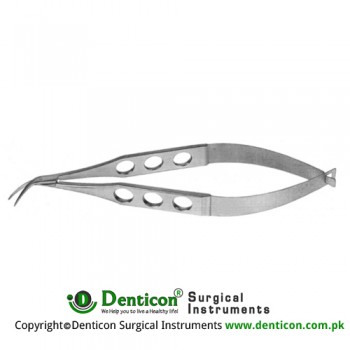 Katzin Corneal Transplant Scissor Right - Strongly Curved - Medium Blades - With Lock Stainless Steel, 11 cm - 4 1/2"